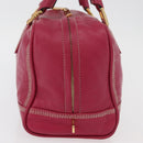 LOEWE Anagram Americana 28 Hand Bag Leather Pink Gold Auth 176302A-4