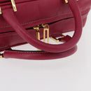 LOEWE Anagram Americana 28 Hand Bag Leather Pink Gold Auth 176302A-7