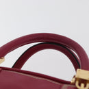 LOEWE Anagram Americana 28 Hand Bag Leather Pink Gold Auth 176302A-8