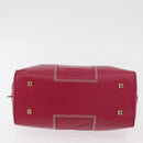 LOEWE Anagram Americana 28 Hand Bag Leather Pink Gold Auth 176302A-5