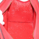 CELINE Hand Bag Leather Red Gold Auth 176319-11