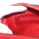 CELINE Hand Bag Leather Red Gold Auth 176319-21