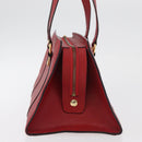 CELINE Hand Bag Leather Red Gold Auth 176319-3