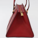 CELINE Hand Bag Leather Red Gold Auth 176319-4