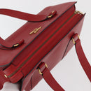 CELINE Hand Bag Leather Red Gold Auth 176319-6