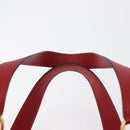 CELINE Hand Bag Leather Red Gold Auth 176319-14