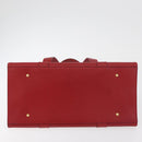 CELINE Hand Bag Leather Red Gold Auth 176319-5