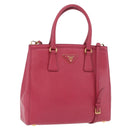 PRADA Hand Bag Safiano leather 2way Pink Gold Auth 176321A-1