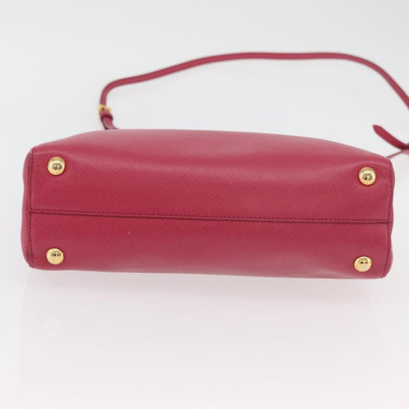 PRADA Hand Bag Safiano leather 2way Pink Gold Auth 176321A