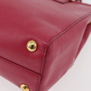 PRADA Hand Bag Safiano leather 2way Pink Gold Auth 176321A-18