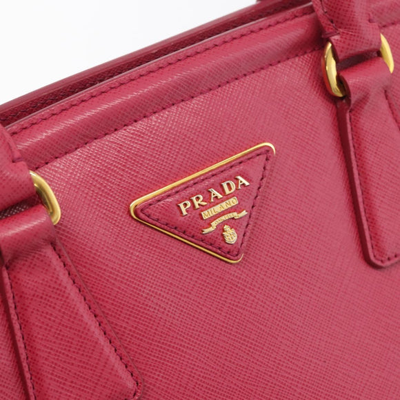 PRADA Hand Bag Safiano leather 2way Pink Gold Auth 176321A