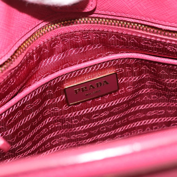 PRADA Hand Bag Safiano leather 2way Pink Gold Auth 176321A