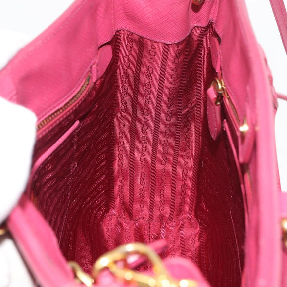PRADA Hand Bag Safiano leather 2way Pink Gold Auth 176321A