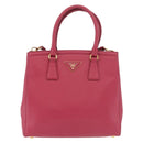 PRADA Hand Bag Safiano leather 2way Pink Gold Auth 176321A-13