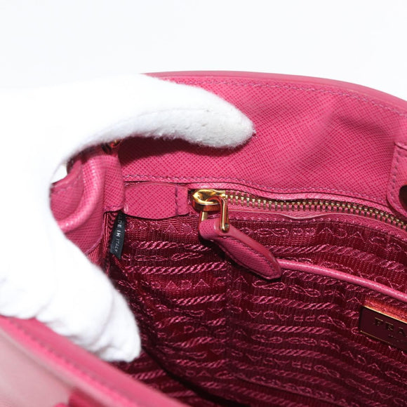 PRADA Hand Bag Safiano leather 2way Pink Gold Auth 176321A