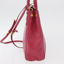 PRADA Hand Bag Safiano leather 2way Pink Gold Auth 176321A-3
