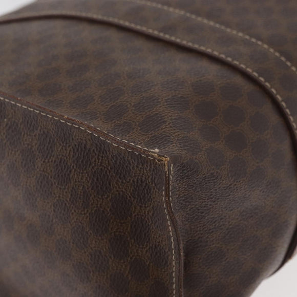 CELINE Macadam Canvas Tote Bag PVC Leather Brown Gold Auth 176329