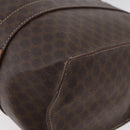 CELINE Macadam Canvas Tote Bag PVC Leather Brown Gold Auth 176329-11