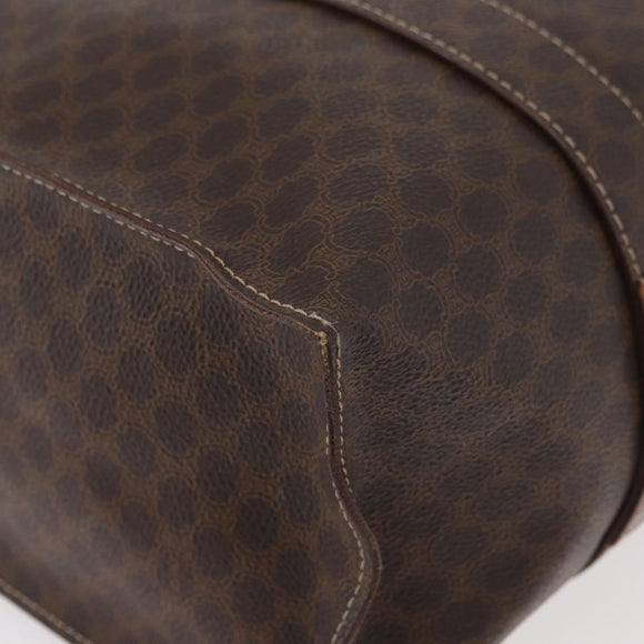 CELINE Macadam Canvas Tote Bag PVC Leather Brown Gold Auth 176329