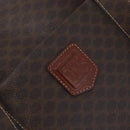 CELINE Macadam Canvas Tote Bag PVC Leather Brown Gold Auth 176329-15