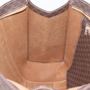 CELINE Macadam Canvas Tote Bag PVC Leather Brown Gold Auth 176329-19