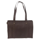 CELINE Macadam Canvas Tote Bag PVC Leather Brown Gold Auth 176329-3