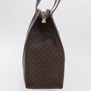 CELINE Macadam Canvas Tote Bag PVC Leather Brown Gold Auth 176329-5
