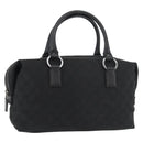 GUCCI GG Canvas Hand Bag Black Silver 113009 Auth 176335-1