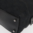 GUCCI GG Canvas Hand Bag Black Silver 113009 Auth 176335-16