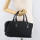 GUCCI GG Canvas Hand Bag Black Silver 113009 Auth 176335-22
