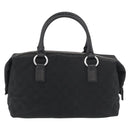 GUCCI GG Canvas Hand Bag Black Silver 113009 Auth 176335-2