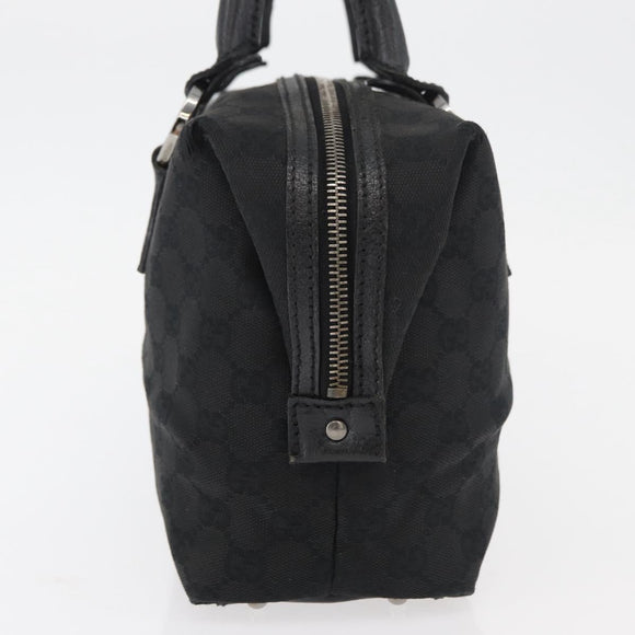 GUCCI GG Canvas Hand Bag Black Silver 113009 Auth 176335