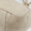 PRADA Tote Bag Leather Ivory Gold Auth 176345-15