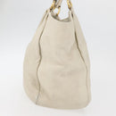 PRADA Tote Bag Leather Ivory Gold Auth 176345-4