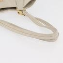 PRADA Tote Bag Leather Ivory Gold Auth 176345-7