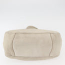 PRADA Tote Bag Leather Ivory Gold Auth 176345-5
