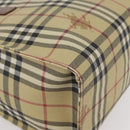 BURBERRY Nova Check Tote Bag PVC Beige Gold Auth 176349A-9
