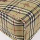 BURBERRY Nova Check Tote Bag PVC Beige Gold Auth 176349A-15