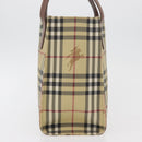 BURBERRY Nova Check Tote Bag PVC Beige Gold Auth 176349A-3