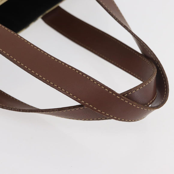 BURBERRY Nova Check Tote Bag PVC Beige Gold Auth 176349A