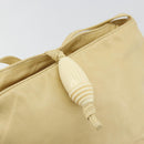 LOEWE Anagram Shoulder Bag Leather Beige Auth 176351-17