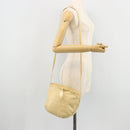 LOEWE Anagram Shoulder Bag Leather Beige Auth 176351-23