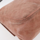 FENDI Mamma Baguette Shoulder Bag Suede Pink Silver Auth 176353A-13