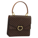CELINE Macadam Canvas Hand Bag PVC Leather Brown Gold Auth 176358-1