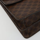 CELINE Macadam Canvas Hand Bag PVC Leather Brown Gold Auth 176358-12