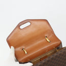 CELINE Macadam Canvas Hand Bag PVC Leather Brown Gold Auth 176358-16