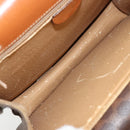 CELINE Macadam Canvas Hand Bag PVC Leather Brown Gold Auth 176358-18
