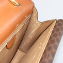 CELINE Macadam Canvas Hand Bag PVC Leather Brown Gold Auth 176358-19