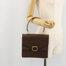 CELINE Macadam Canvas Hand Bag PVC Leather Brown Gold Auth 176358-25
