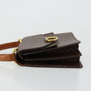 CELINE Macadam Canvas Hand Bag PVC Leather Brown Gold Auth 176358-5